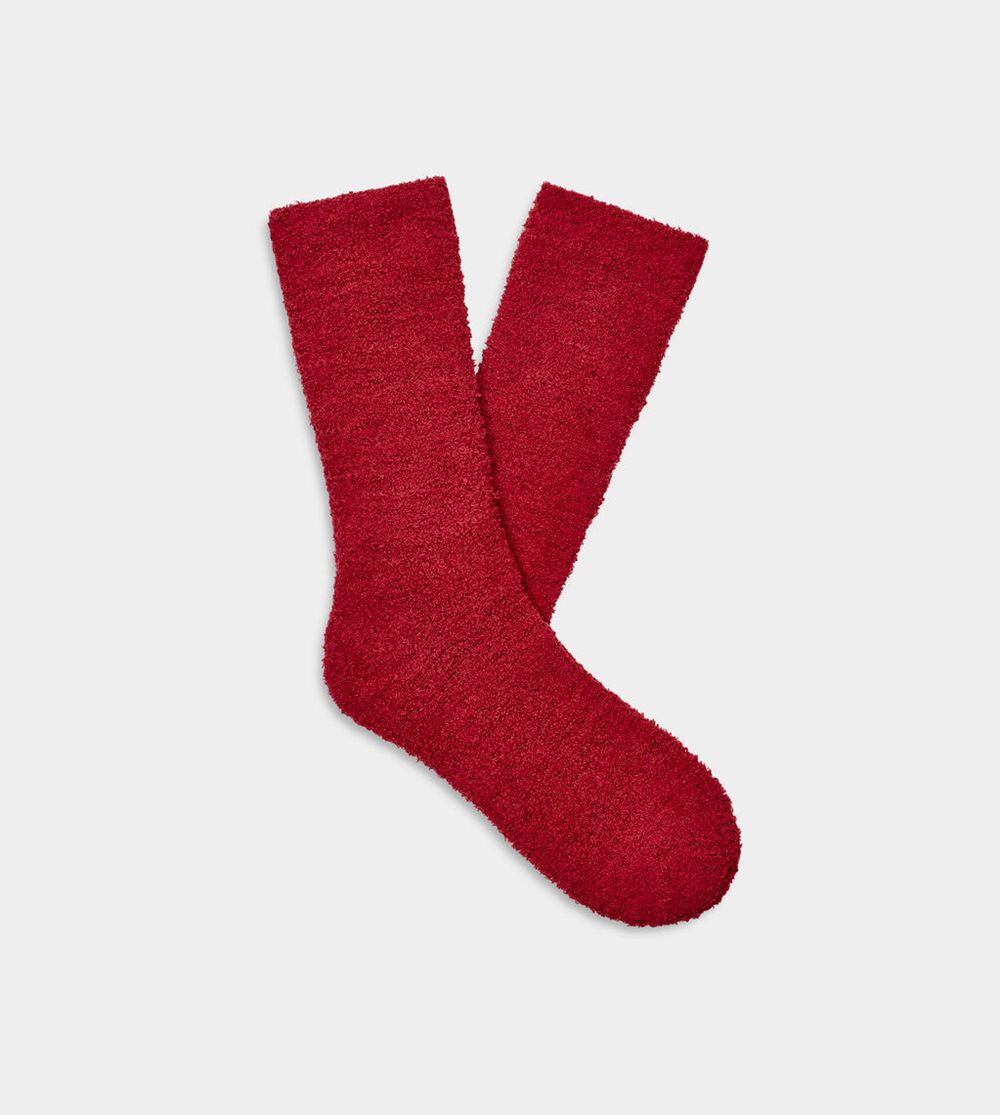 Ugg Fincher Ultra Cozy Crew - Mens Socks - Burgundy - NZ (6037ZXEKL)